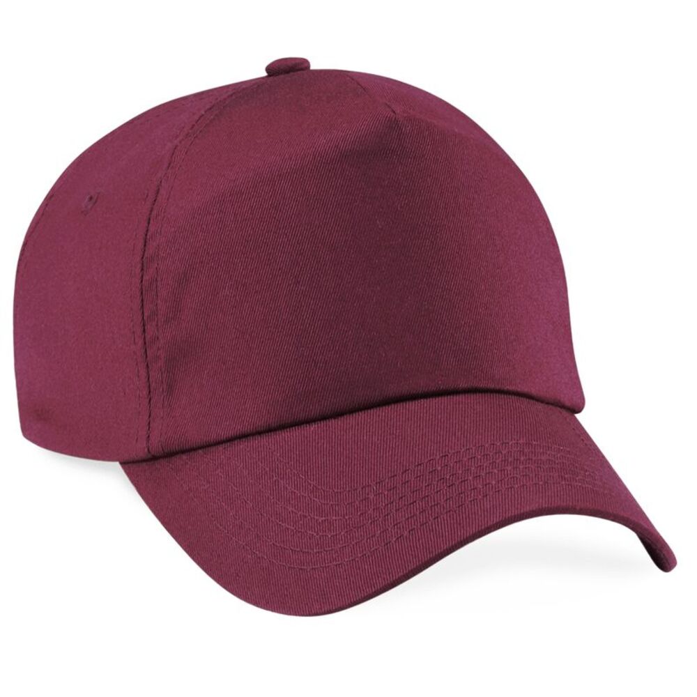 Beechfield Unisex Plain Original 5 Panel Baseball Cap / Burgundy